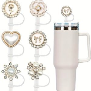 Elegant Pearl and Crystal Tumbler Accessories Set
